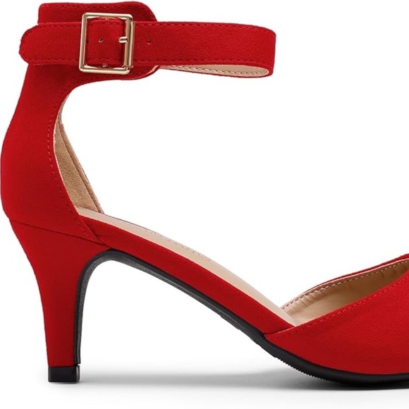 Classic Kitten Heel Low Heel Women Closed Pointed Toe Pumps Wedding Sexy Dress - Picture 3 of 6